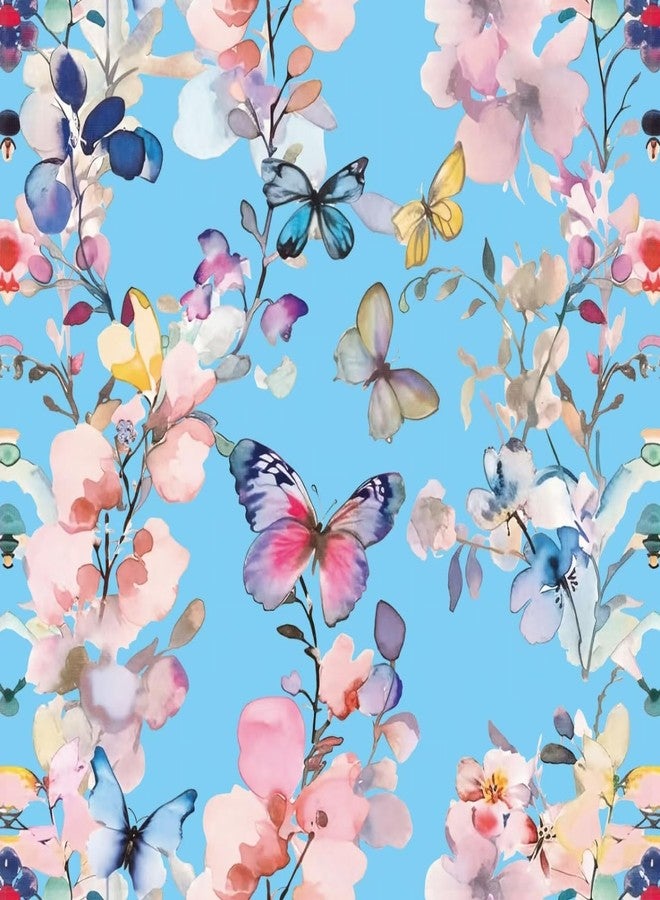 ROSASTELLA Self Adhesive Decorative Peel Stick Waterproof Wallpaper Wall Decor Removable Wall Paper for Living Room Hall Decoration PVC Vinyl DIY Contact Paper 45x304cm (Butterfly-1) - Image 1